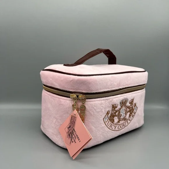 Juicy couture pink velour cosmetic bag - Picture 3 of 10